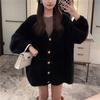 Autumn and Winter New Soft Waxy Versatile Love Buckle Knitted Cardigan Women's Fashion Loose Imitation Mink Sweater Jacket