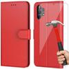 Case with Tempered Glass - Booling - for Samsung A32 5G - Red - Leather Effect - Anti-Scratch