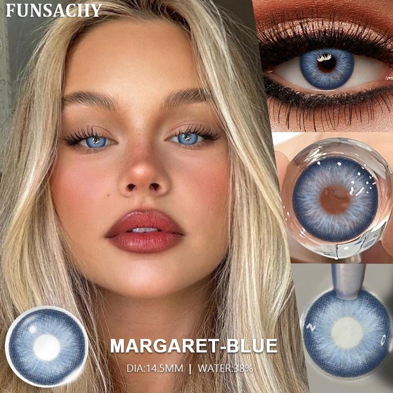 FUNSACHY 1 Pair Natural Brown Contact Lenses for Eyes Beautiful Pupils for Makeup Cosmetics Brown Color Lenses Gray Softlens
