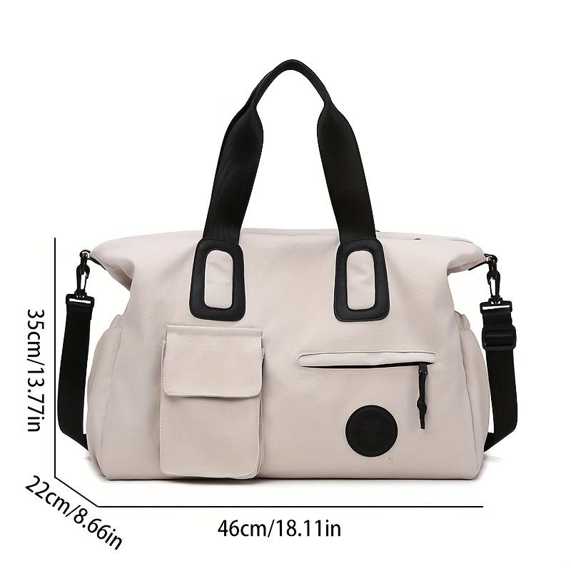 Large Capacity Lightweight Travel Tote Bag, Carry-on Luggage with Shoulder Strap, Gym and Portable Computer Bag for Short Trip Hand Carry
