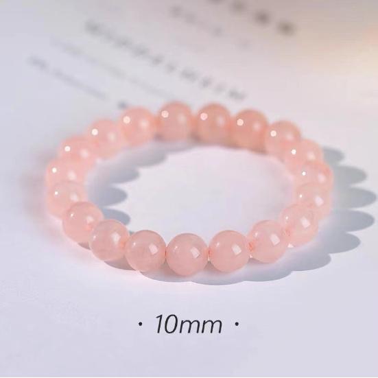 Natural Pink Quartz Bracelet for Women, Simple and Fresh Pink Crystal Beaded Bracelet, Pink Simple Beaded Fortune Bead Jewelry for Girls