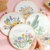 Flower Embroidery Starter Kit DIY Cross Stitch Set for Beginner Plant Sewing Art Craft Painting Home Decor Embroidery Set