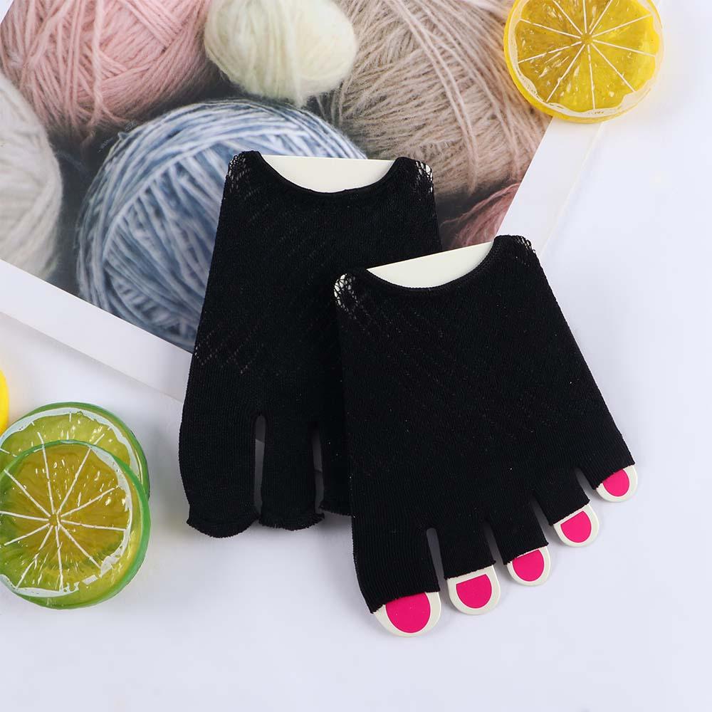 Invisible Thin Non-slip Women Summer Sock Slippers Half Palm Socks Open Toe Socks Cotton