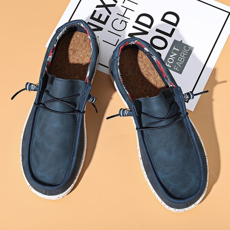 Fashion New Fashion Handmade Leather Casual Mens Walking Shoes Design Minimalist Loafers Low Top Lace-Up Driving Flats Plus Size 40-48