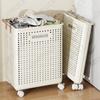 Foldable Laundry Basket Hamper with Casters for Washing Clothes