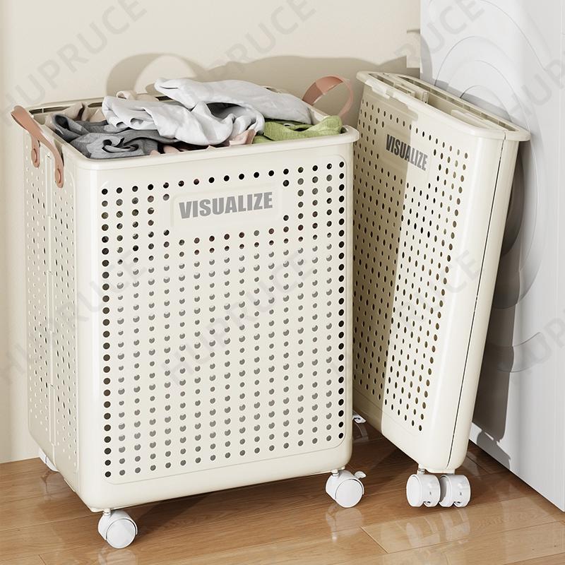 Foldable Laundry Basket Hamper with Casters for Washing Clothes