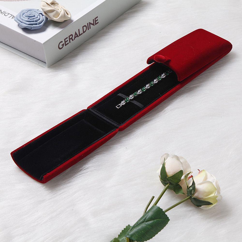 Travel Solid Color Velvet Jewelry Box Double Open Jewelry Box Bracelet Holder Case Gift Box