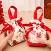 Large Capacity Small Flower Wrist Bag Floral Festive Sugar Bag Sweet Canvas Drawstring Bag  Party