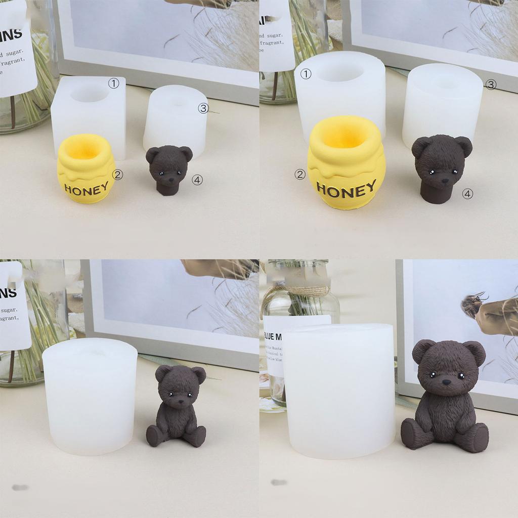 Формы для свечей в форме медведя Формы для медведя из смолы для мыла-свечи своими руками Украшения для шоколадного торта Помадка для кексов Муссы