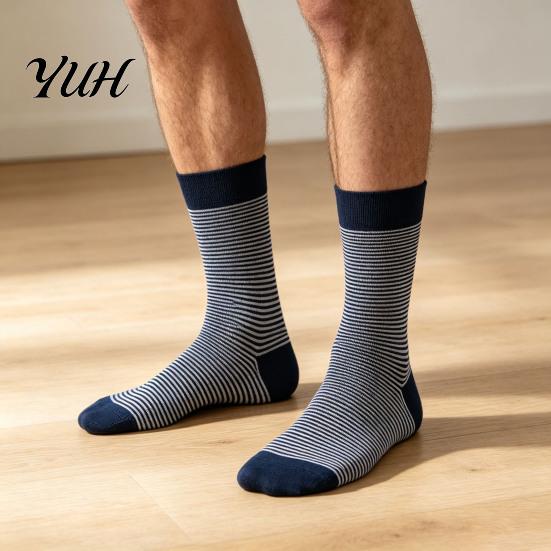 Breathable Footwear for Men Men's Dress Socks, Comfortable Crew Sock, Solid, Striped, Argyle, Dotted Cotton Socks Long Large Size Business Formal Wear
