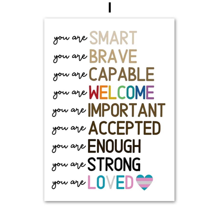 Радужные буквы детская спальня плакаты на скандинавскую тему и принты настенная живопись на холсте настенные панно для украшения детской комнаты