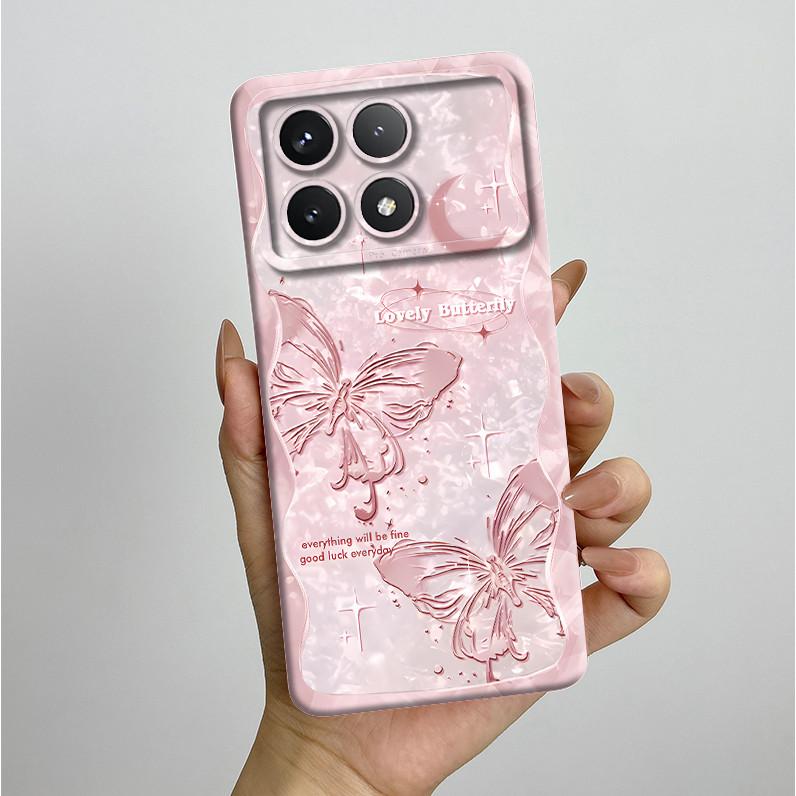 Ударопрочный чехол для телефона Xiaomi Poco X6 Pro 5G Redmi K70E Красивые Бабочки Цветы Мягкий ТПУ Корпус Poco X6Pro Бампер Задняя Крышка
