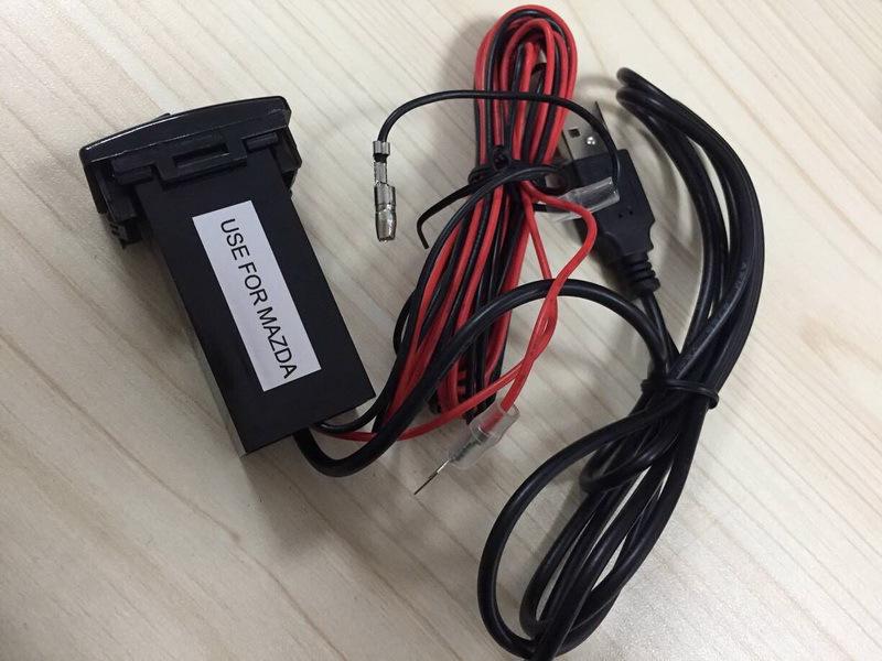 Автомобильный USB-порт с аудиоинтерфейсом для Mazda, 35x23 мм
