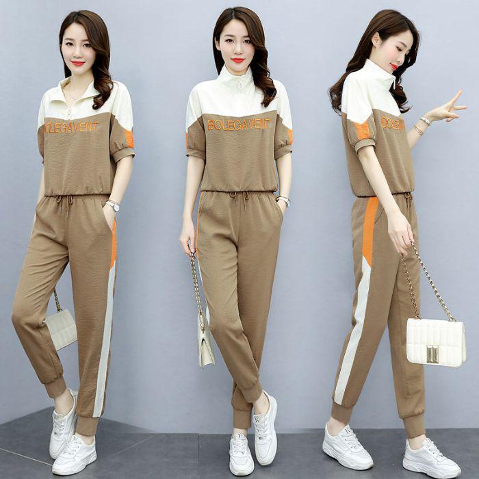 Summer 2025 Women's Trendy Sporty Two-Piece Jogger Set: Age-Reducing & Stylish Casual Wear
