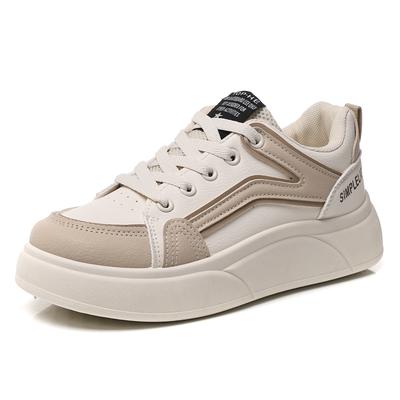 Новые массивные женские кроссовки Мягкая толстая подошва Всепогодная кожа Повседневные белые женские туфли Тренер Платформа Теннисные спортивные туфли Девочки