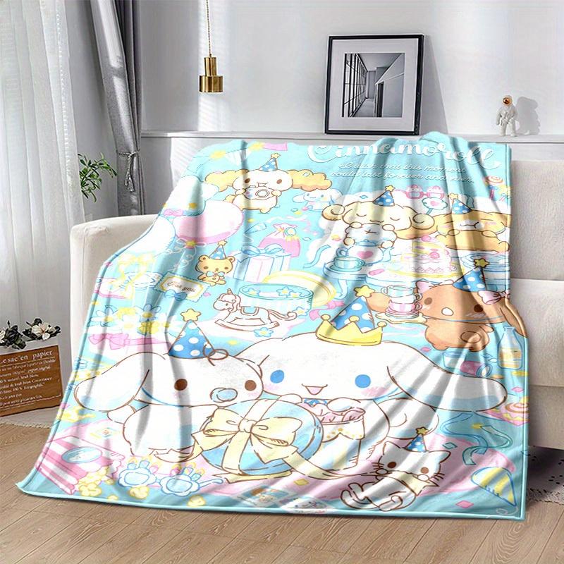 1pc, Sanrio Cinnamoroll Home Decor: Cozy Flannel Blanket for Bedroom, Living Room, Travel, Camping, Car, Beach, Office Naps – Perfect Gift & Outdoor T