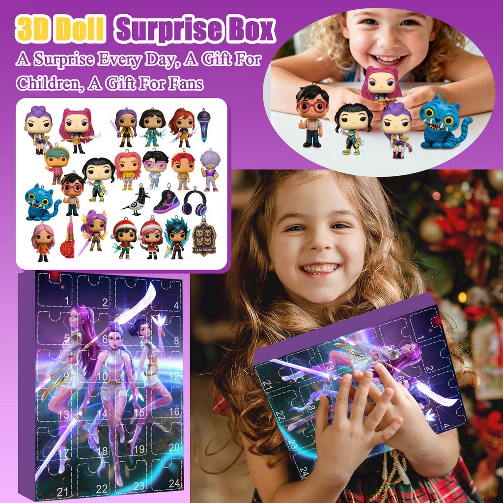 Коробка-сюрприз с 3D куклами, 24 куклы ждут, чтобы вы их распаковали, Рождественский сюрприз для друзей и детей