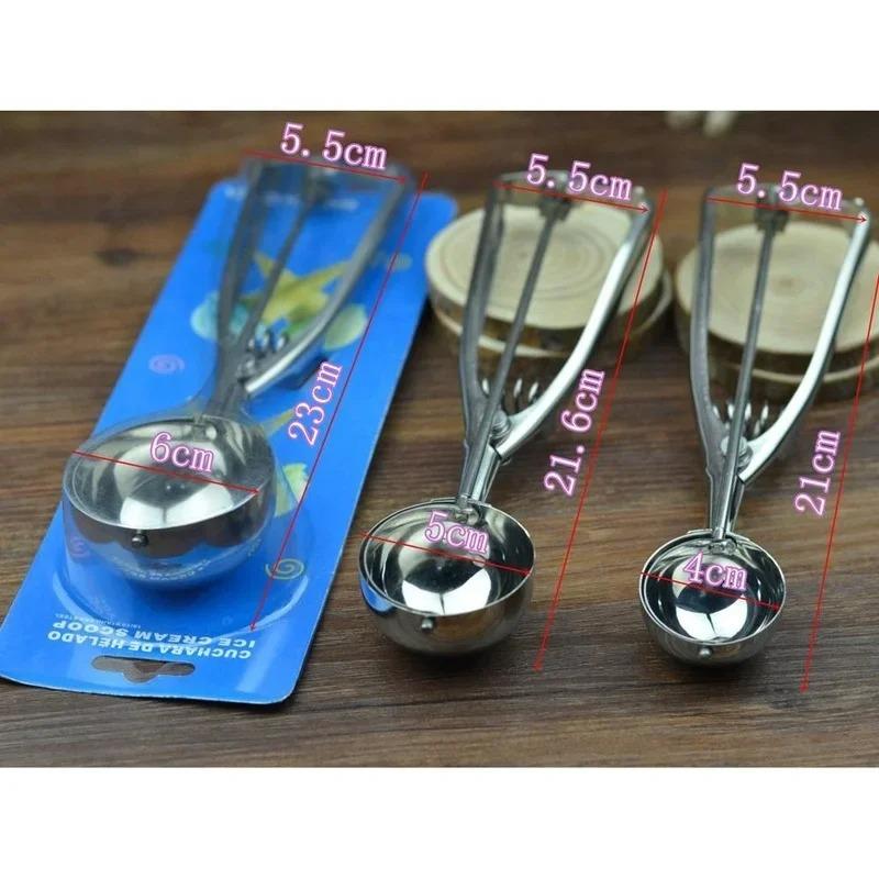Three stainless steel ice cream shovel excavators, mashed potatoes, Türkiye ice cream, fruits, easy demoulding accessories