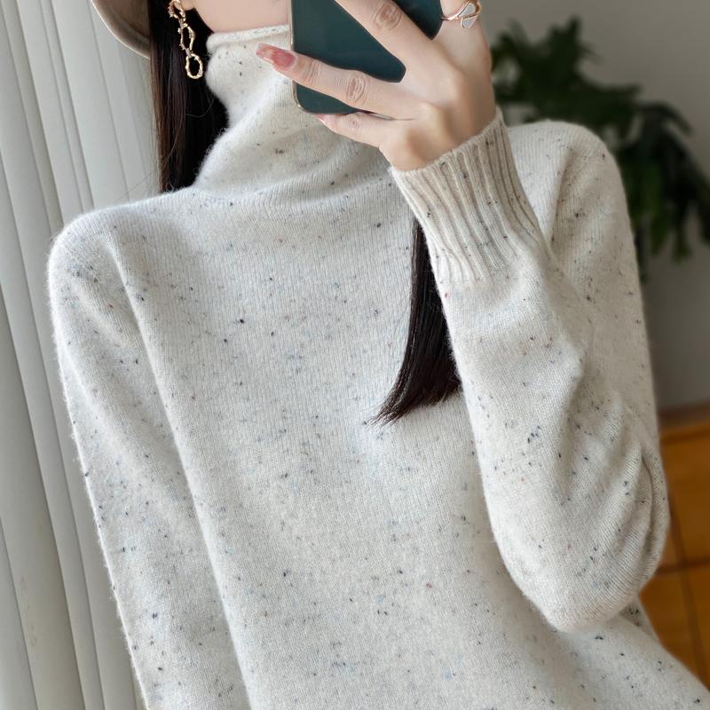 Женский кашемировый свитер Qinghe Cashmere 30% кашемир 70% шерсть Осень и Зима Кашемировый плотный пуловер Мягкий и теплый