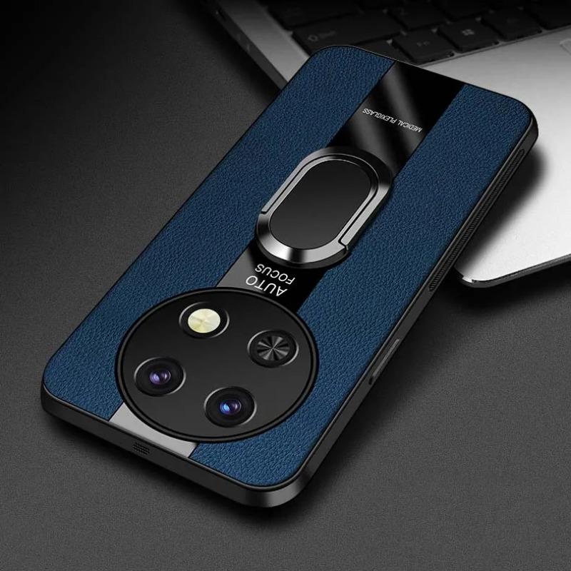 Для Huawei Nova 12i Чехол Автомобильное Магнитное Кольцо Деловой Одноцветный Кожаный Матовый Чехол Для Huawei Nova 12 SE 12s Противоударный Корпус