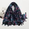 Korean Version of Xiaoxiang Style Cotton and Linen Hand-definition Fringe Scarf for Women  Fashionable  Casual Versatile and Warm Scarf Shawl