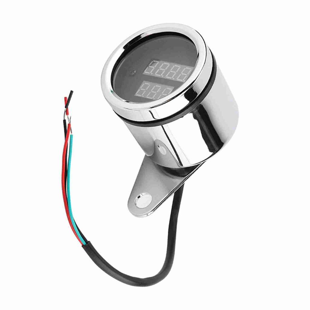 2 в 1 мотоциклетный светодиодный цифровой вольтметр, тахометр, металлический одометр, спидометр