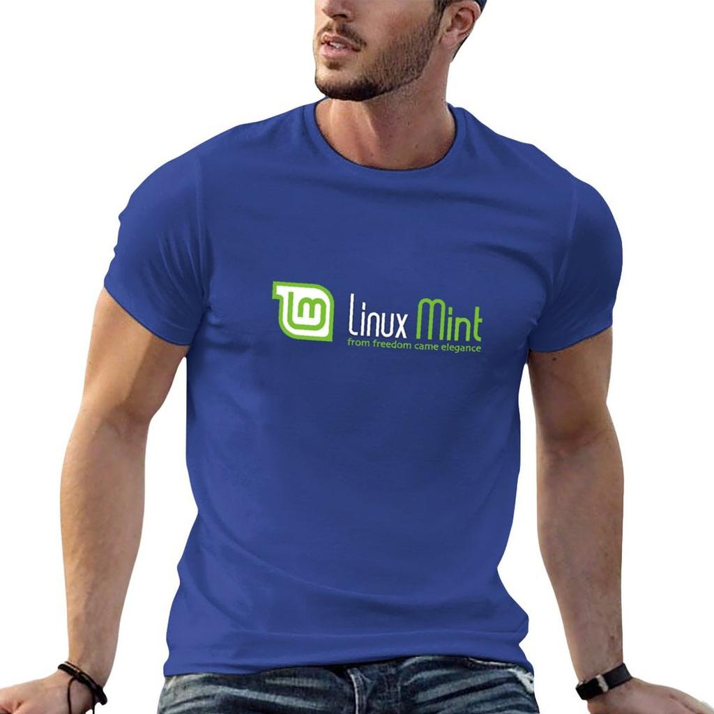 Linux Mint T-Shirt Blacks Baggy Shirts Tops Mens T Shirt Graphic