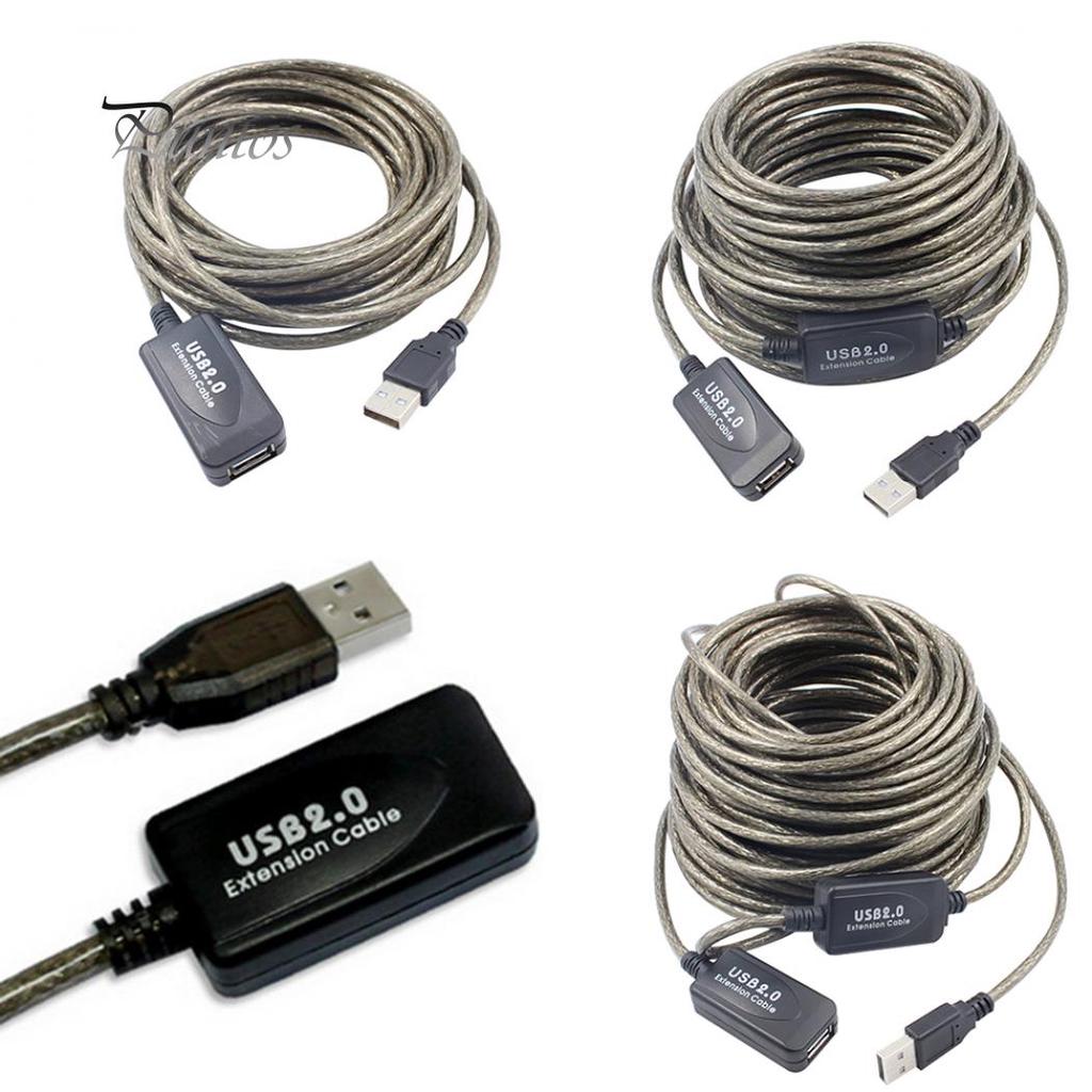 5/10/15/20m USB 2.0 Active Extension Repeater Cable Signal Booster Extended Cord