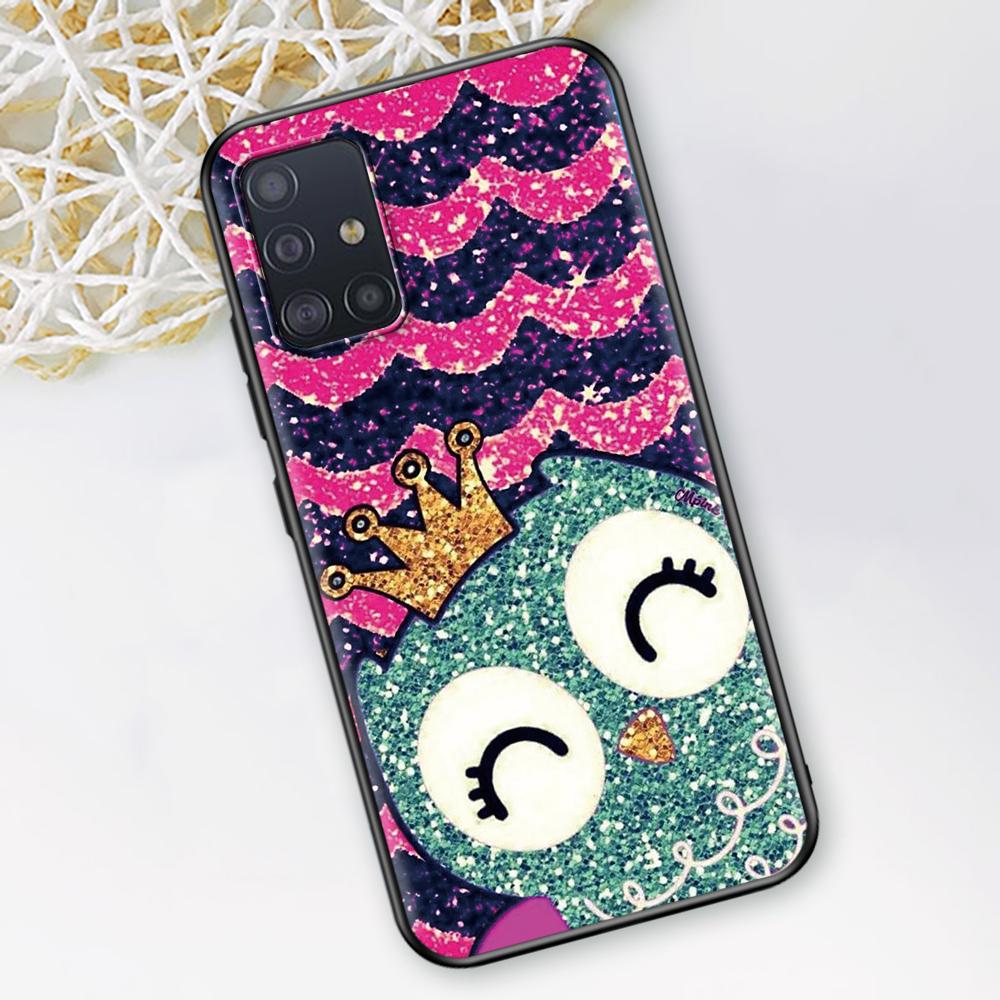 Прекрасный чехол с совой для Samsung Galaxy A51 A12 A21s A71 A52 A31 A32 A02s A72 A11 A41 A22 A01 A42 A91 Черный мягкий чехол для телефона