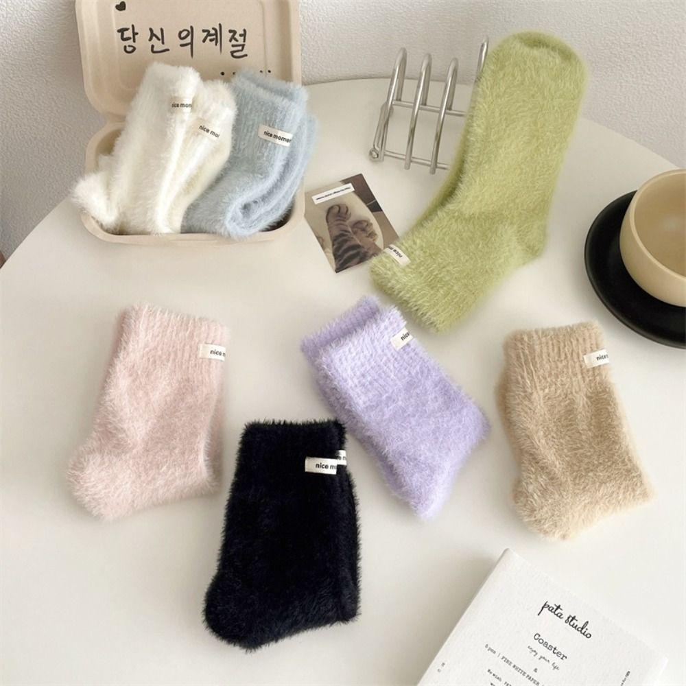 Winter Velvet Socks Warm Cotton Socks Thickened Mink Cashmere Socks  Women