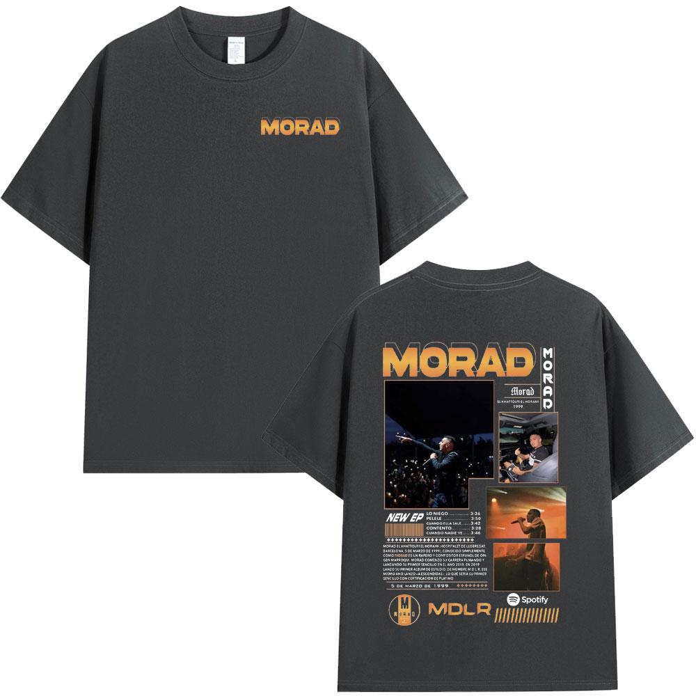 Футболка с графикой альбома рэпера Morad MDLR, унисекс, женская мода, хип-хоп, винтажная футболка, хлопок, оверсайз, с коротким рукавом, топы