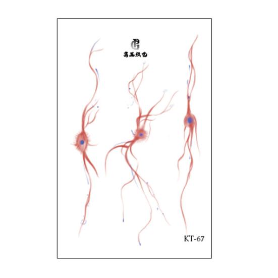 Временные татуировки-наклейки на Хэллоуин с красным узором, легко наносимые поддельные татуировки, водонепроницаемые украшения для вечеринок