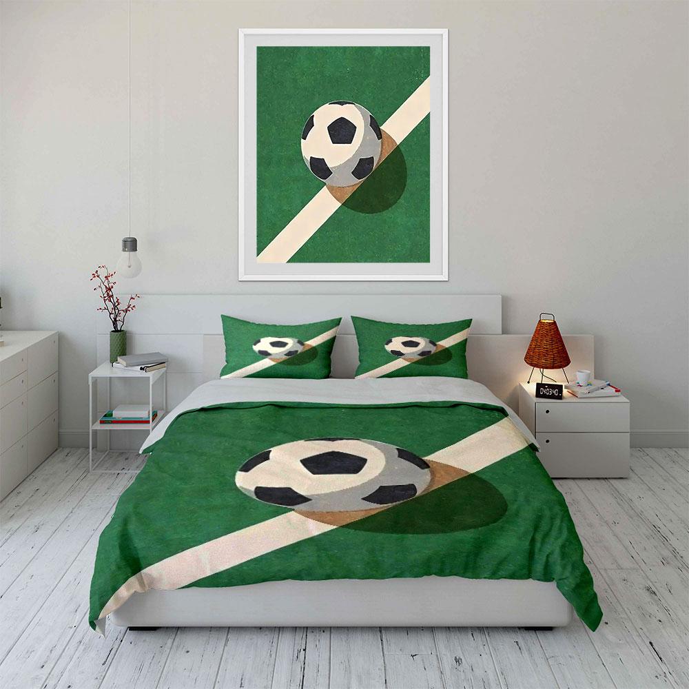 "Green Soccer Ball Bedding Set" Bedding Duvet Cover Set Duvet Cover Pillowcases (1 * Duvet Cover 2 * Pillowcases, without duvet insert)
