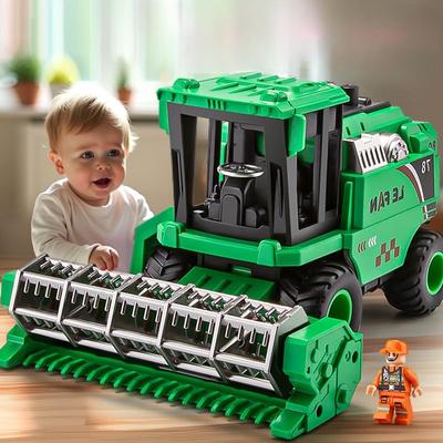 Фермерский автомобиль детский комбайн игрушечная модель трактора инерционный пшеница сельскохозяйственный транспорт машина игрушка для мальчика
