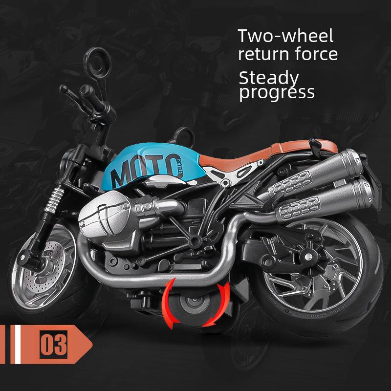 1:12 Handmade Police Motorcycle Model Toy - Pull Back Alloy Ornaments for Kids