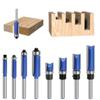 14pcs 1/4 Shank Router Bit With Bearing Set Pattern Router Bit Emplate Milling Cutter For Wood Woodworking End Mill