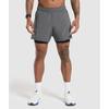 Спортивные шорты 5 2 в 1, силуэт, серый, черный A3a5k Gbrb