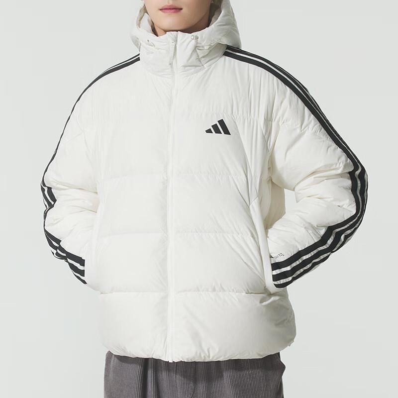adidas Теплая спортивная ветрозащитная куртка с капюшоном, повседневная, в полоску, с длинным рукавом, пуховик, мужская верхняя одежда KC2494