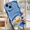 Phone case: 2D flat design suitable for iPhone 18 17 16 15 14 13 Pro, couple style, blueberry little duck, Christmas and Halloween gifts