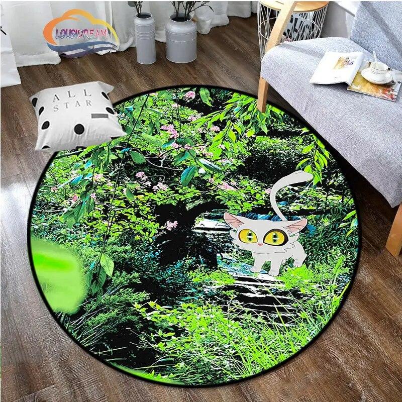Круглый ковер с рисунком аниме Suzume, декоративный круглый коврик с 3D принтом для детей или девочек, коврик для спальни, гостиной