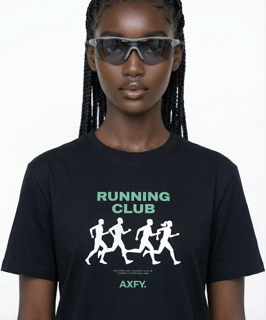 Футболка с коротким рукавом Egseupai Running Club Coolever - Черная