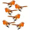 12Pcs 60g Clip On Christmas Robins Cute Festive Xmas Tree Bird Decoration Ornament