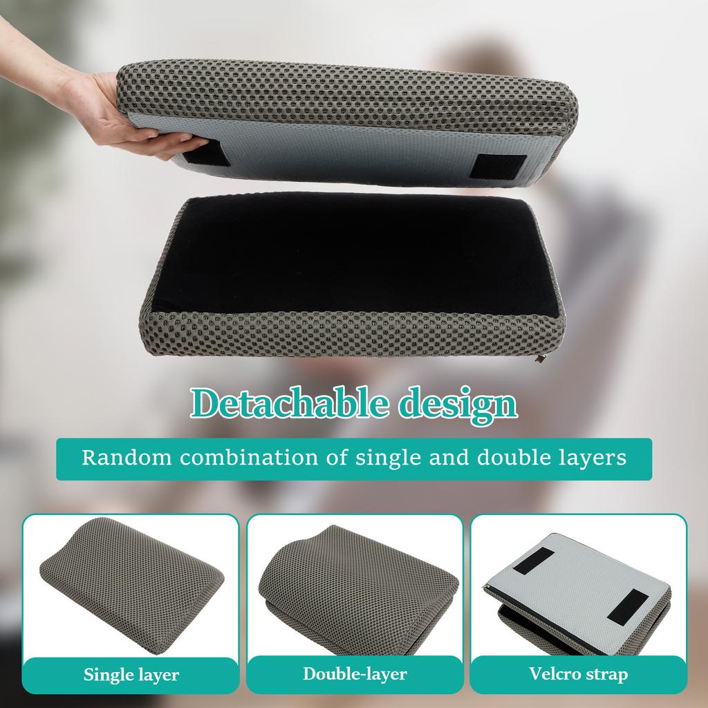 Ergonomic Foot Pillow Under Desk Premium Foam Core Footstool Mesh Fabric Height Adjustable for Office Lumbar Foot and Leg Pain