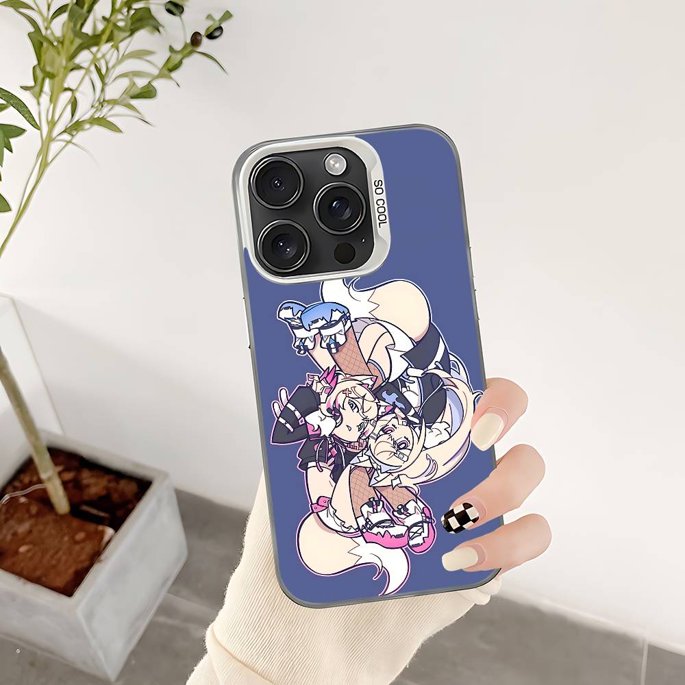 Мультяшный чехол для телефона F-FUWAMOCO для iPhone 17 16 15 14 13 12 11 Pro Max Plus Цветной ударопрочный задний серебряный чехол
