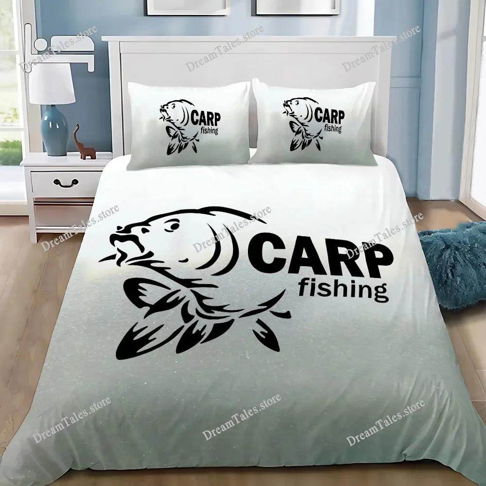 Набор постельного белья Nash Fishing Логотип Пододеяльник 3D Постельное белье Модный дизайн Декор Пододеяльник King Комплект пододеяльника Комплект для двуспальной кровати Комплекты постельного белья