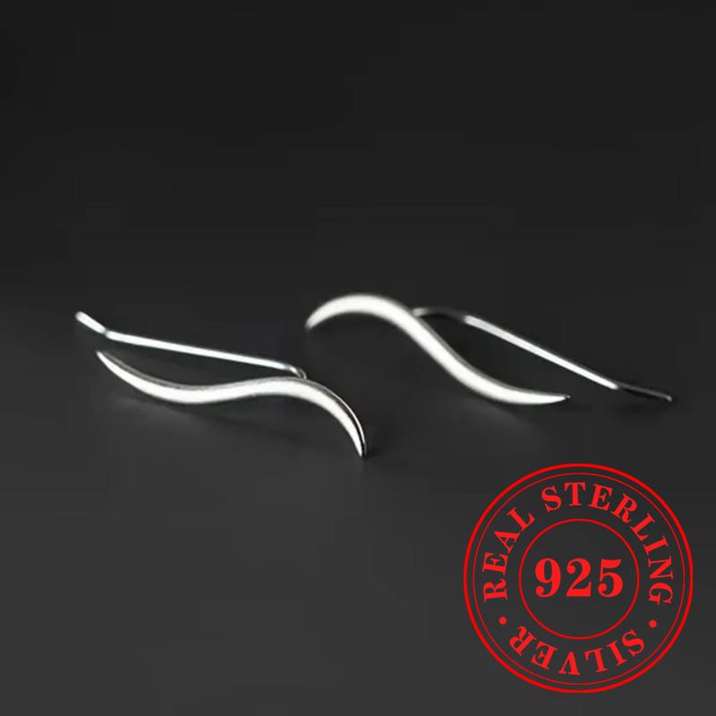 Newly Wave Designed Earrings Sterling Silver Trendy Daily Wearable Ear Accessories Female Minimalist Charms Jewelry