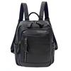 Leather Backpack Women'S Schoolbag Black Soft Cowhide Casual Backpack Small Women Travel Backpack