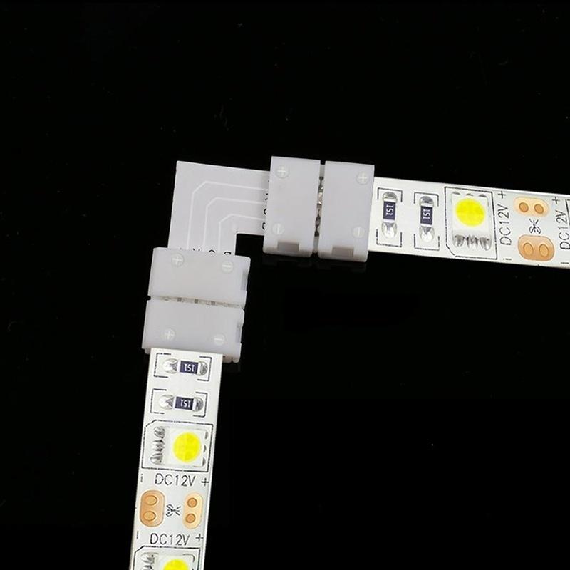 4 упаковки L-образных 4-контактных RGB 5050 LED-коннекторов для светодиодных лент