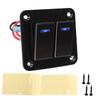 Dual-Gang Marine Rocker Switch Panel, Waterproof, Boat Switch, Blue Backlight, 12V-24V DC, Aluminum Alloy Material, 20A Rated Current