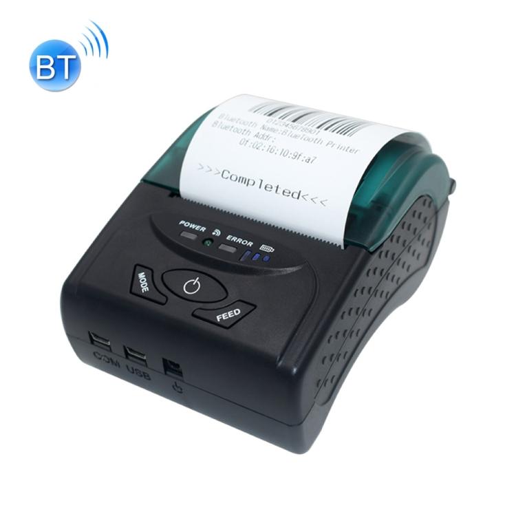 POS-5807 58 мм Портативный Термопринтер Билетов Bluetooth с USB-портом, Максимальный поддерживаемый размер термобумаги: 57x50мм